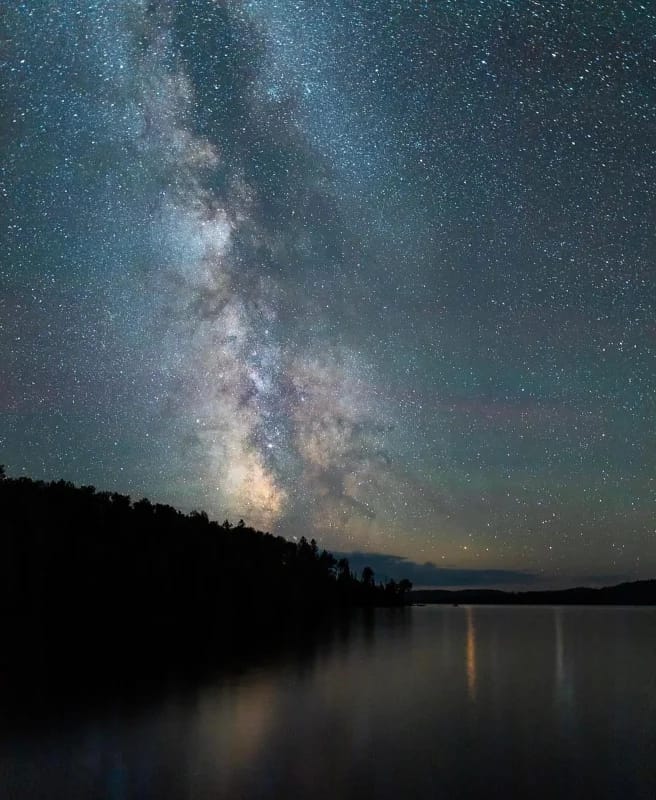 Northern Lights From a Canoe