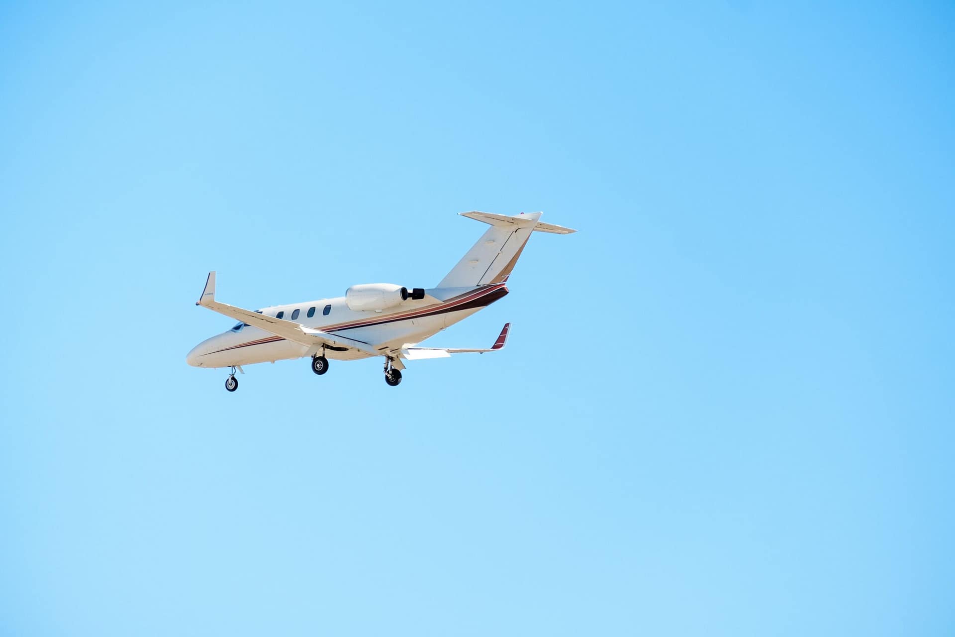 private jet in the skies